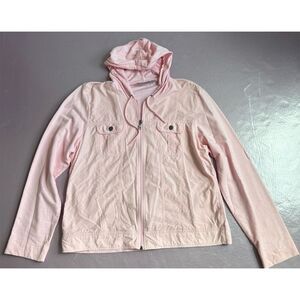 Croft & Barrow Women's Pink Hooded Jacket XL‎ Casual Long Sleeve